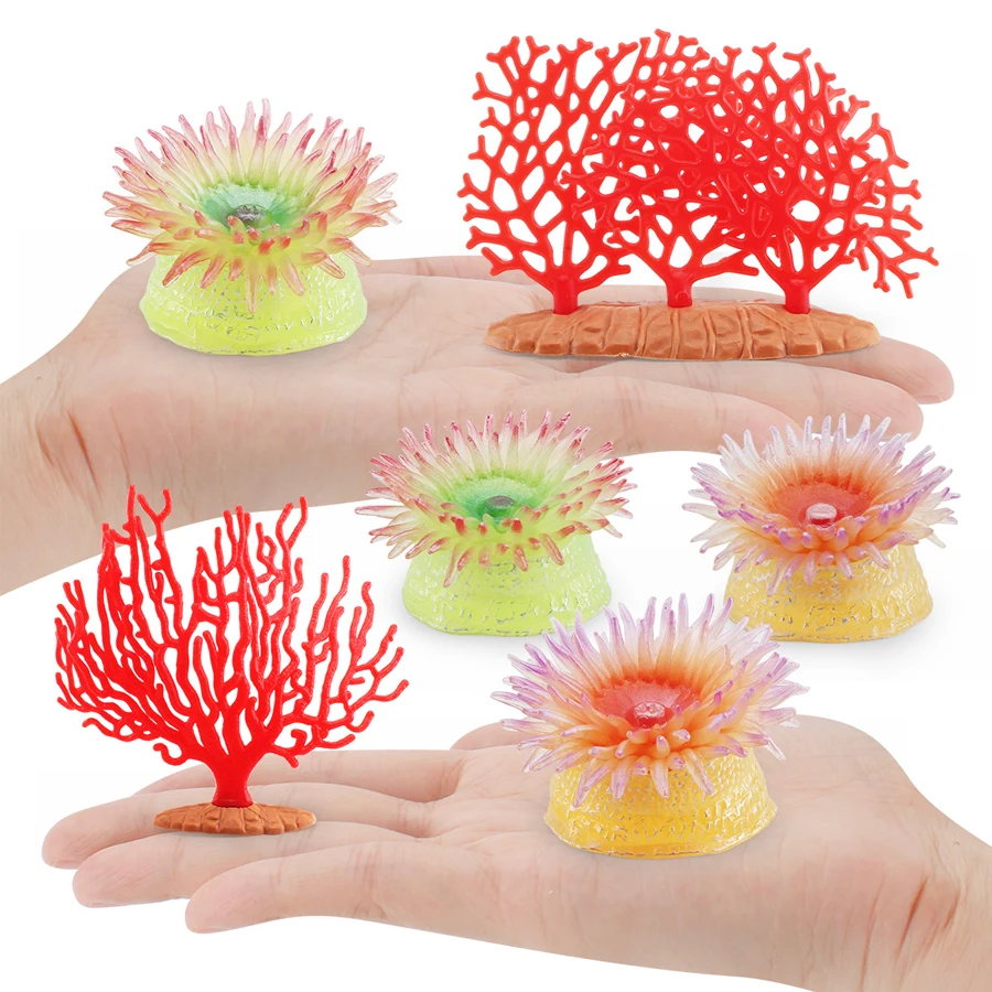 Realistic Coral Sea Anemones Sea Life Animals Plastic Model Figures Educational Miniature Collection Toys Kid Gift