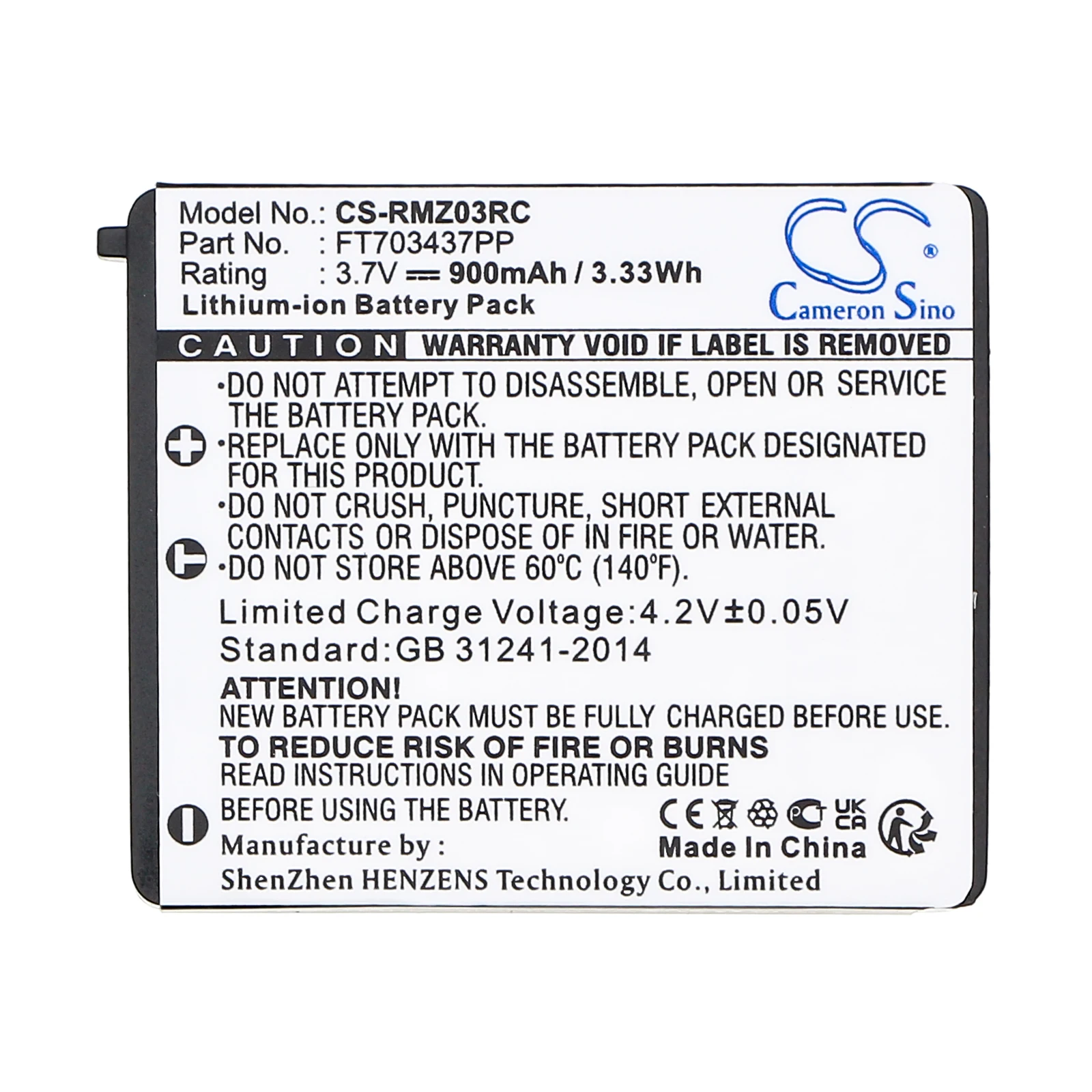 

Li-ion Keyboard,Mouse Battery for Razer, 3.7V, 900mAh, Compatible Models: Mamba RC03, RC03-001201