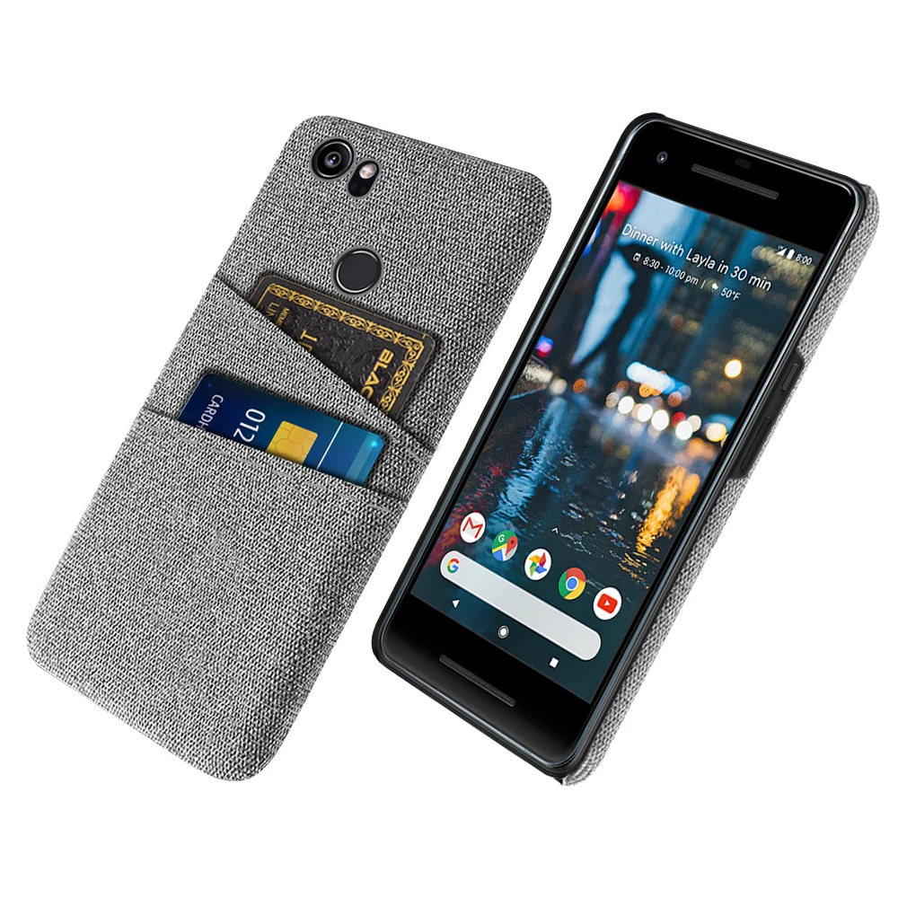 Fabric Case For Google Pixel 2 XL Case Dual Card Fabric Cloth Luxury Business Cover For Pixel2 Pixel 2 XL 2XL Funda Coque Capa