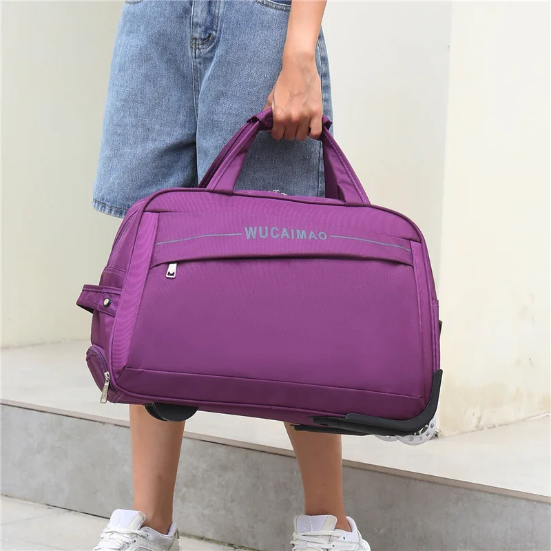 Bolsa de viaje de gran capacidad, bolsas con ruedas Oxford, equipaje rodante impermeable, Maleta de viaje, bolsa con asa, bolsas con ruedas