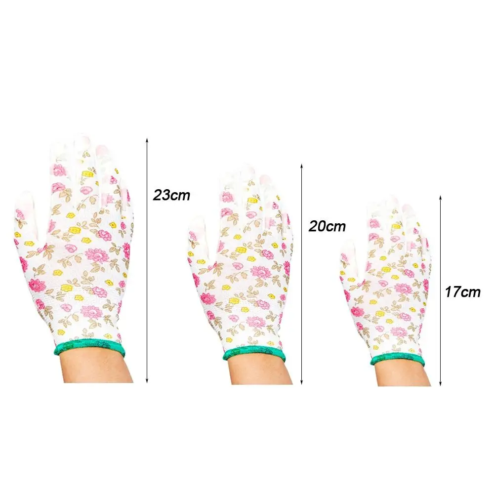 Multi-purpose Work Gloves Pink Floral Pattern Nitrile Kids Gardening Glove Labor Protection Anti Prickling Protective Mittens