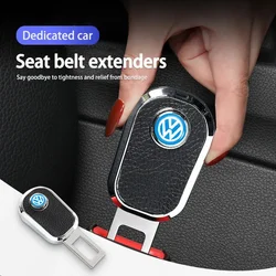 Car Seat Belt Extender Leather Lock Buckle Plug Accessories For Volkswagen VW Scirocco Jetta Beetle Golf 4 5 6 Passat Polo B5