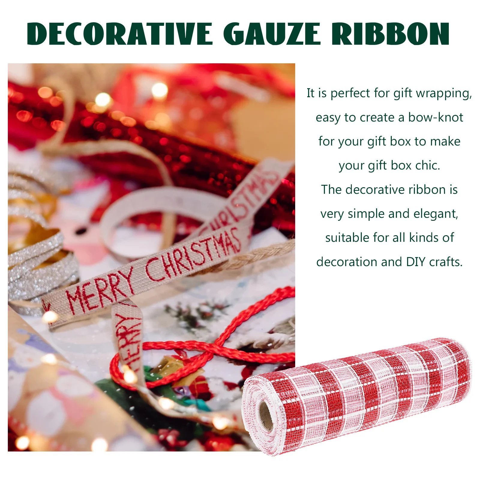 

Рулон декоративной сетчатой ленты из полиэстера для упаковки подарков, рукоделия, праздничного декора, создания бантов, элегантный