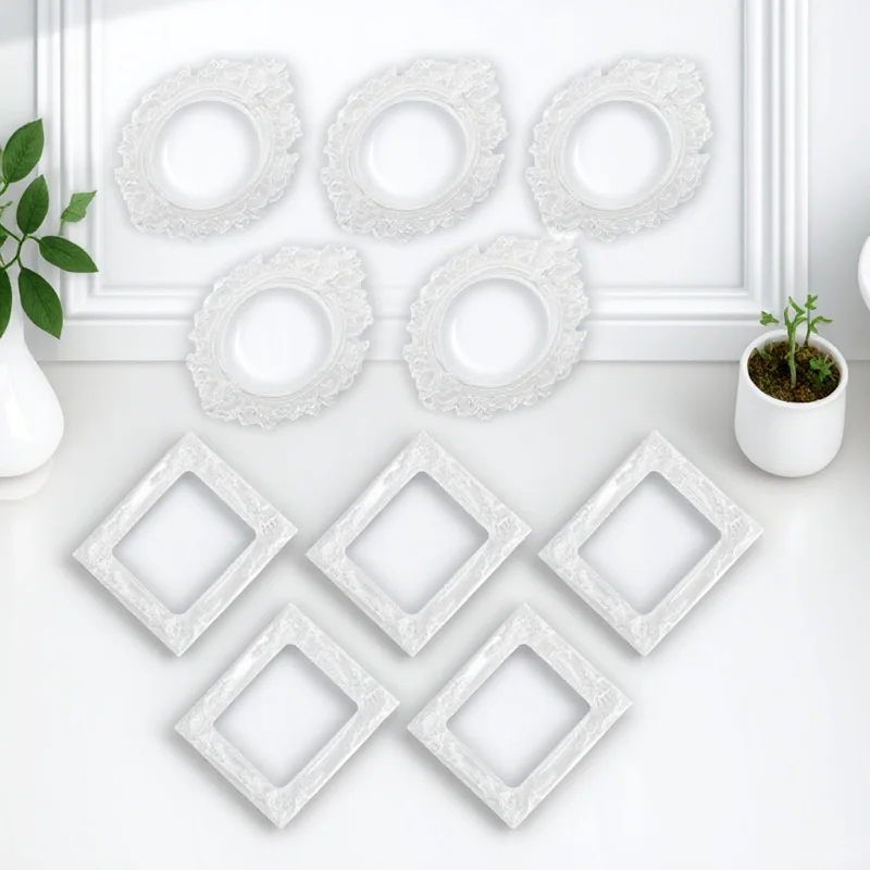 

10pcs Retro Photo Frame Resin Decorative Picture Frames For Jewelry Display Vintage Props Diy Crafts Home Decor Adornment