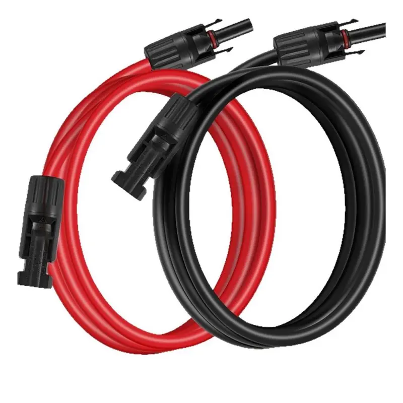 AT29-Solar Extension Cable 1 Pair Red And Black Double Ends For Solar Panels For Jakery/Renogy Anker/Ecoflow