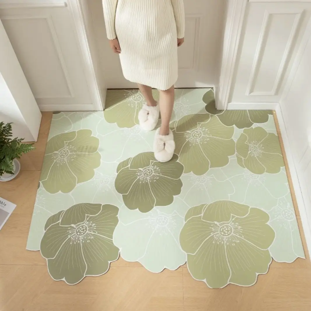 Soft Leather Entrance Mat Home Door Mat Can Be Cut PVC Leather Can Be Wiped and Washed Carpet Entrance Door Non Slip Rug