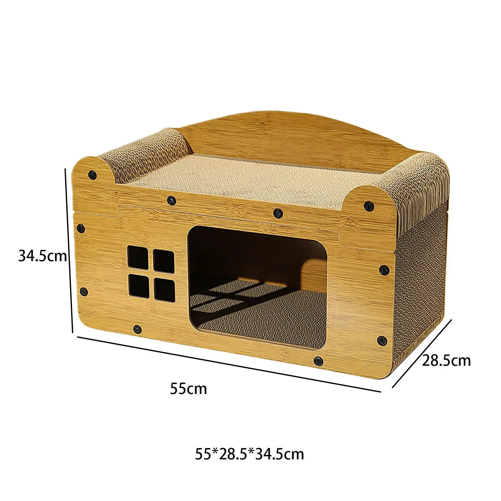 Corrugated Cat House 2 in 1 Cat Condos Cat Scratcher Board Kitten Resting Bed for Kitten Indoor Cats Small Animals Pet Toy