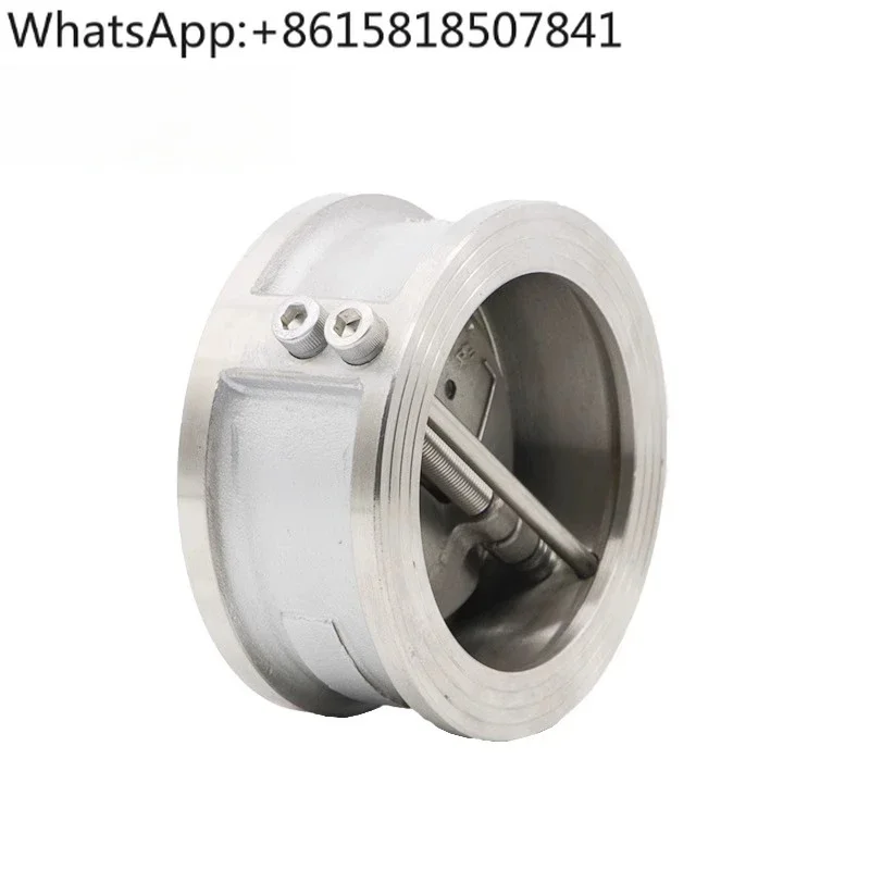 H76W-16P stainless steel butterfly check valve, double-flap swing check valve DN50 80 100 200