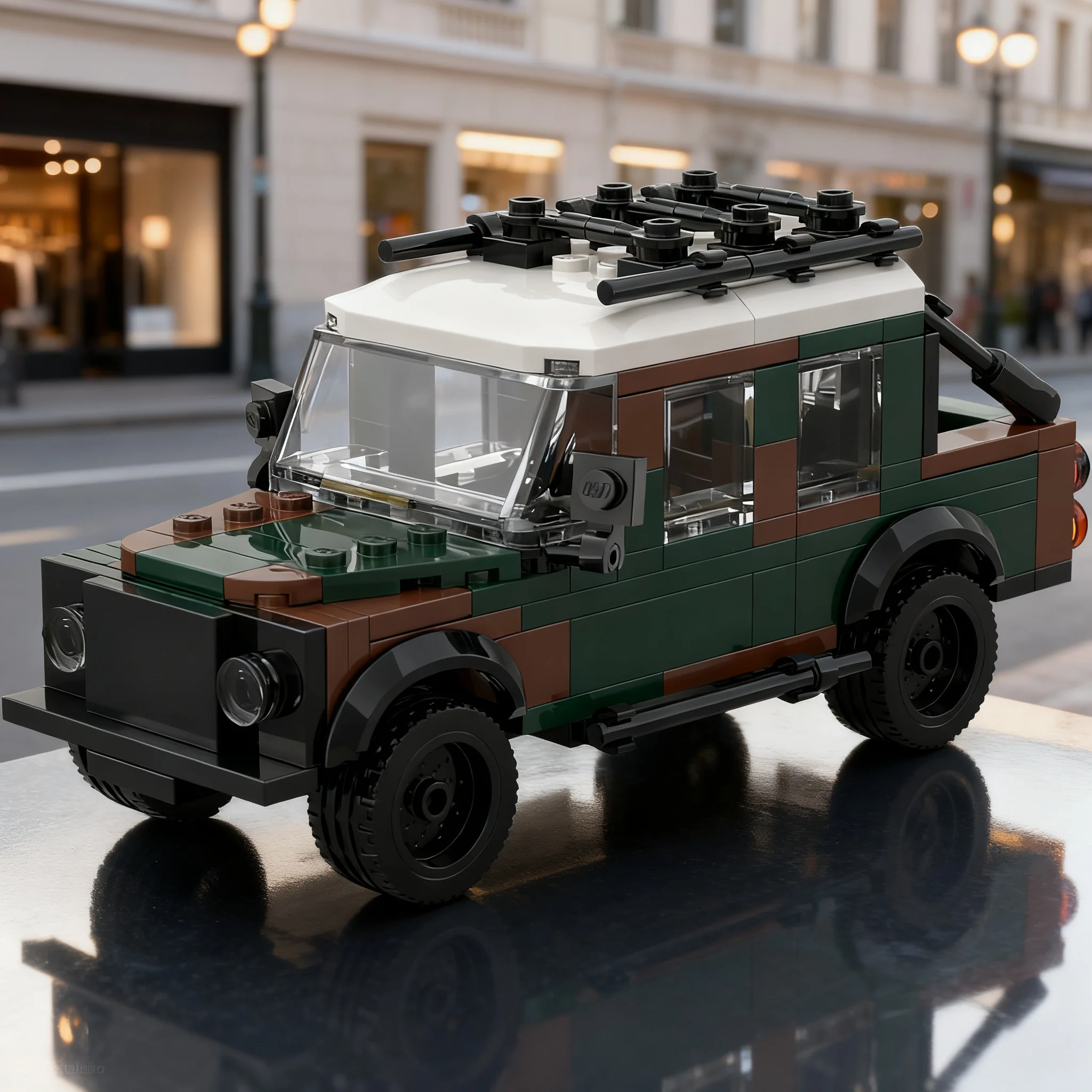 230pcs MOC Defender 110-5 SEAT Pick-up Model Building Blocks Construction Brick Collection Craft DIY Display Education Assemble