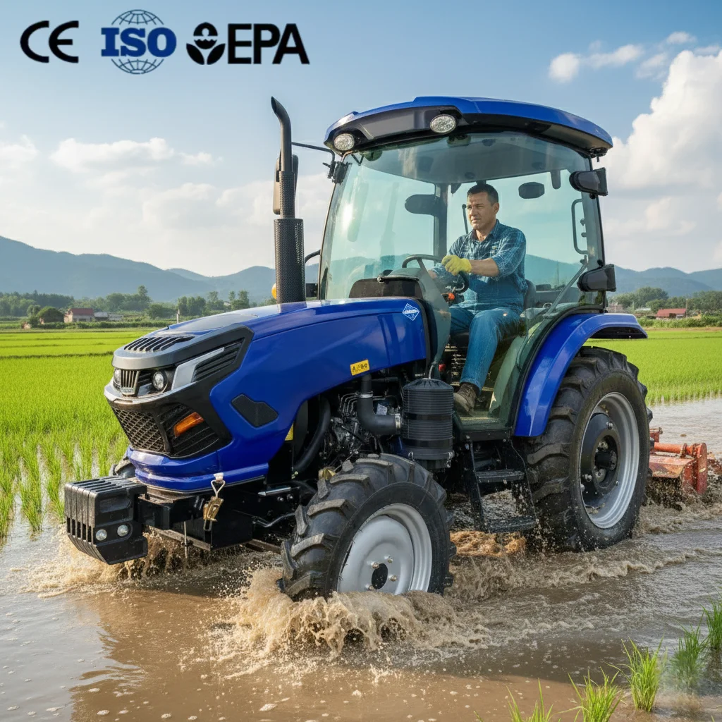 Customized 804 Wheel Tractor 80hp Agricultural Tractor Wheeled Tractor with Cab Enclosed Cabin Diesel Farm Tractor CE EPA