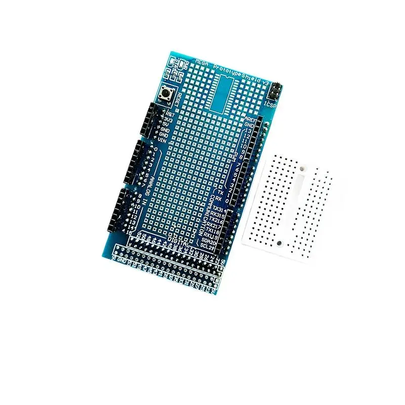 Placa de expansão MEGA2560/1280 ProtoShield V3 com placa de ensaio - Escudo protótipo compatível com Arduino para projetos eletrônicos