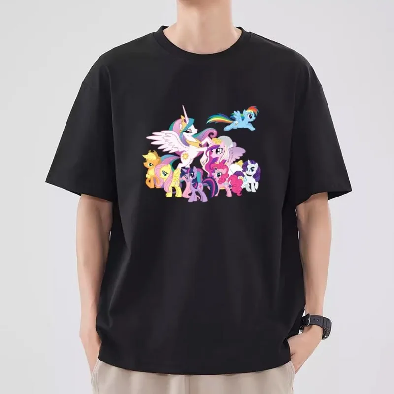 My L-Little P-Pony T Shirt donna coppia combinazione vestiti manica corta colletto moda T-Shirt uomo cotone