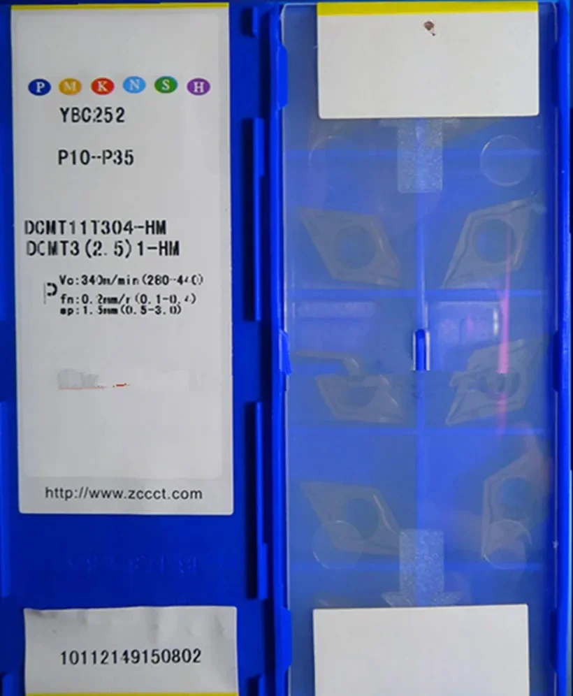 DCMT070204 DCMT070208 DCMT11T304 DCMT11T308 HM YBC252 10pcs/set ZCC.CT Carbide insert Processing: steel