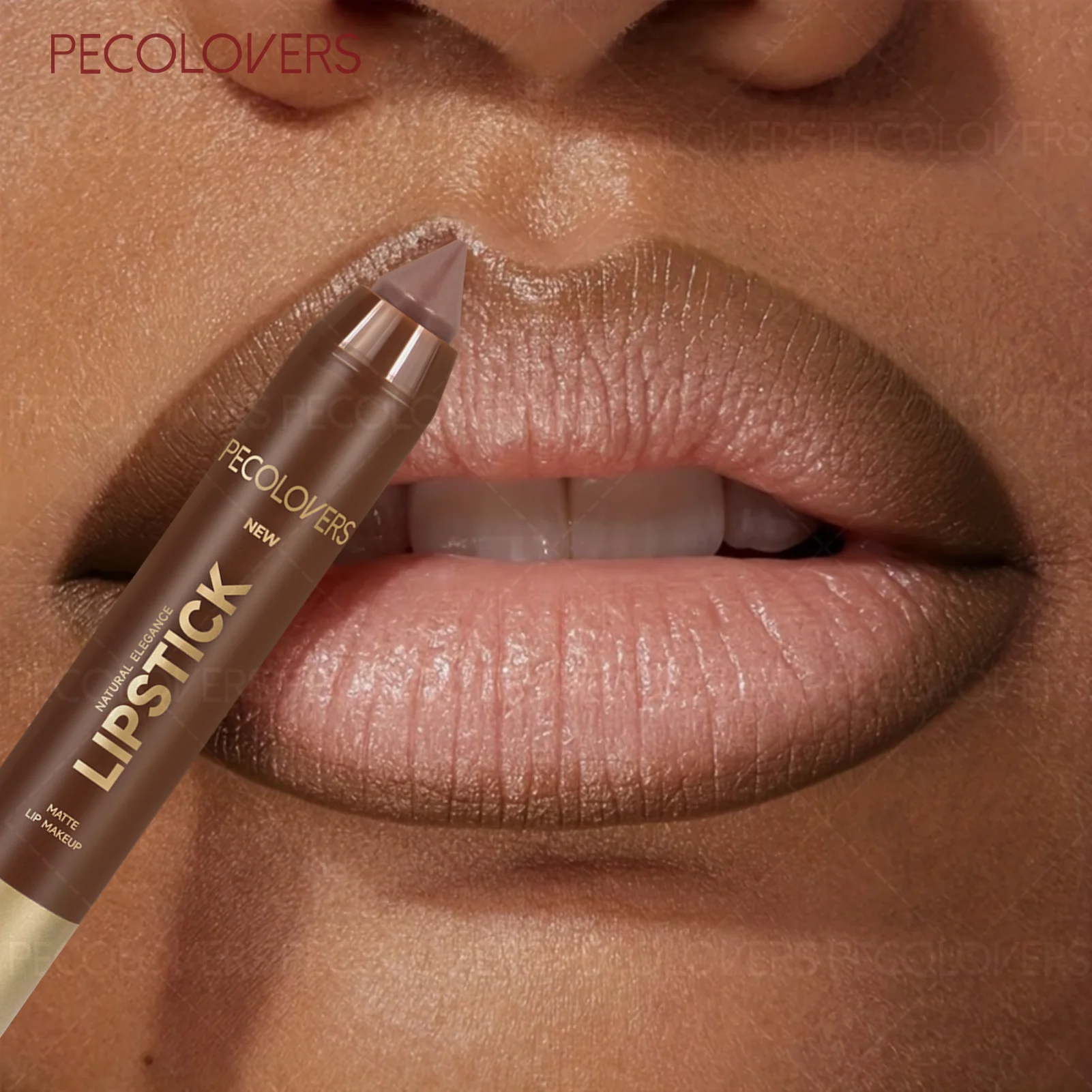 Rossetto opaco per labbra dai colori marroni, penna a doppio uso per rossetto Lip Line, finitura naturale impermeabile a lunga durata, regali perfetti