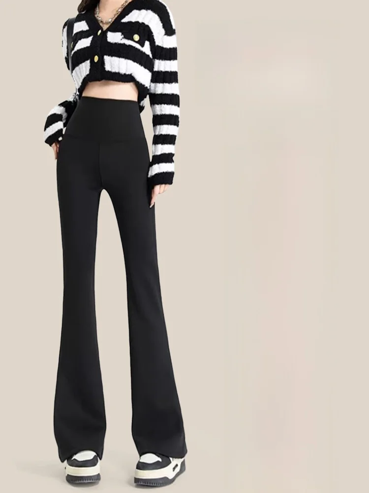 Thiened Fce Hohe Taille Yoga Hosen frauen Herbst Winter Warme Casual Ausgestelltes arkskin Hosen Hohe Elastici Spor Sle