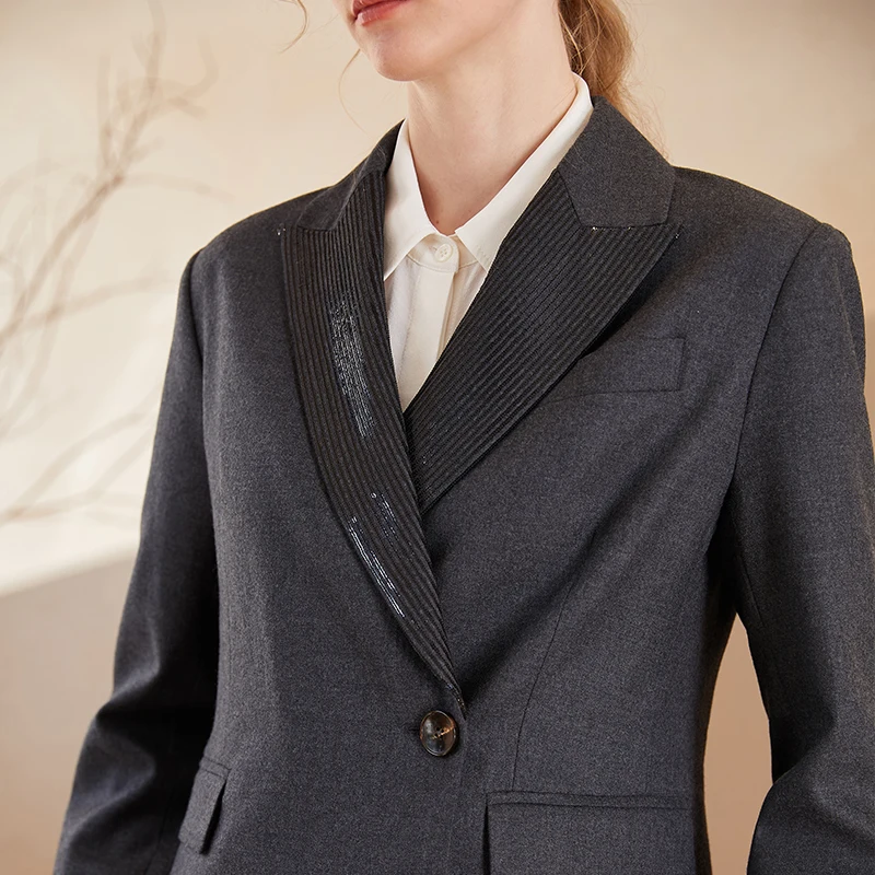 K1775W 97% Australian Wool Blazer For Women Ladies Suits Office Wear Formal Clothes Business Luxuy Clothing