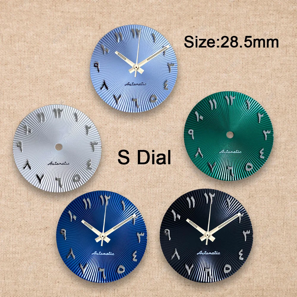 Nouveau cadran Alphabet arabe NH35 avec Logo S 28.5mm, adapté au mouvement 4R/7S, Modification de montre, accessoires de réparation