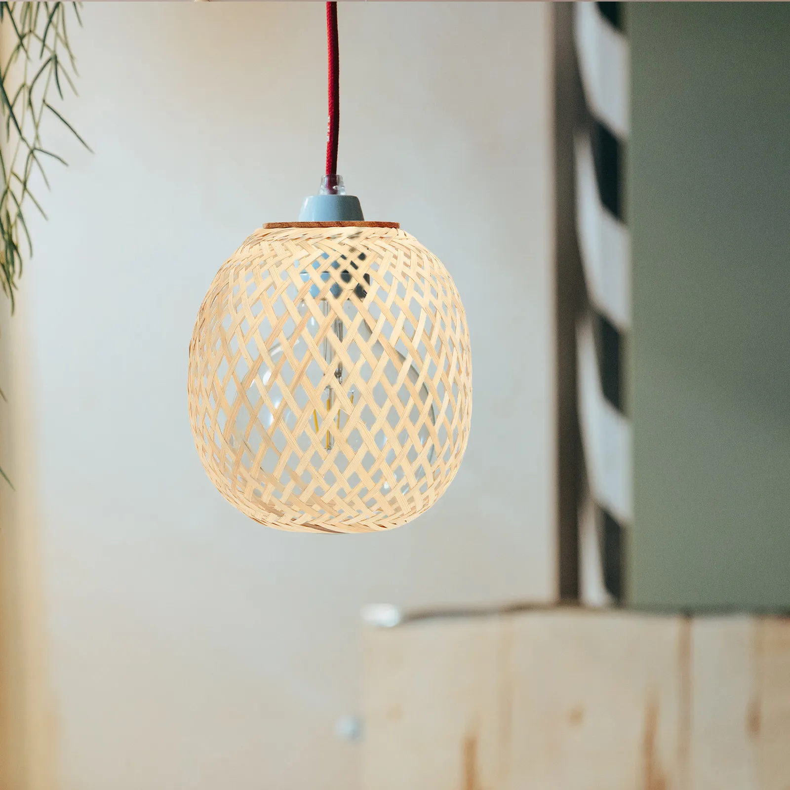Pantalla de Lámpara de Bambú Premium, Tejida a Mano, Diseño que Suaviza la Luz, para Lámparas Pequeñas, Lámparas de Mesa, Lámparas de Pared, Uso Doméstico y Hotelero
