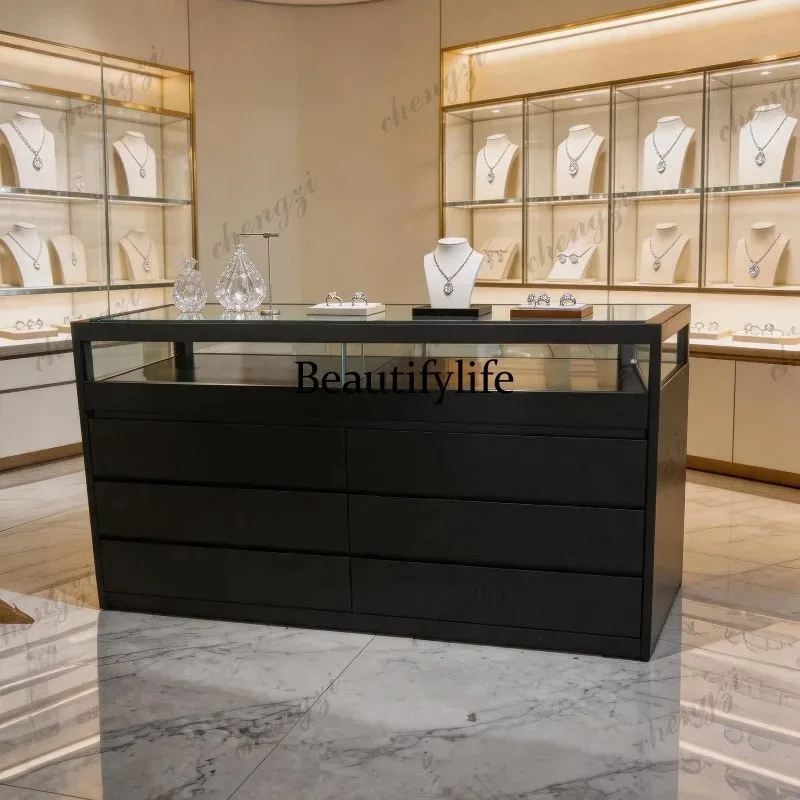 K153 Optical shop display cabinet, clothing store, Nakajima table jewelry store display display stand, solid wood paint Nakajima