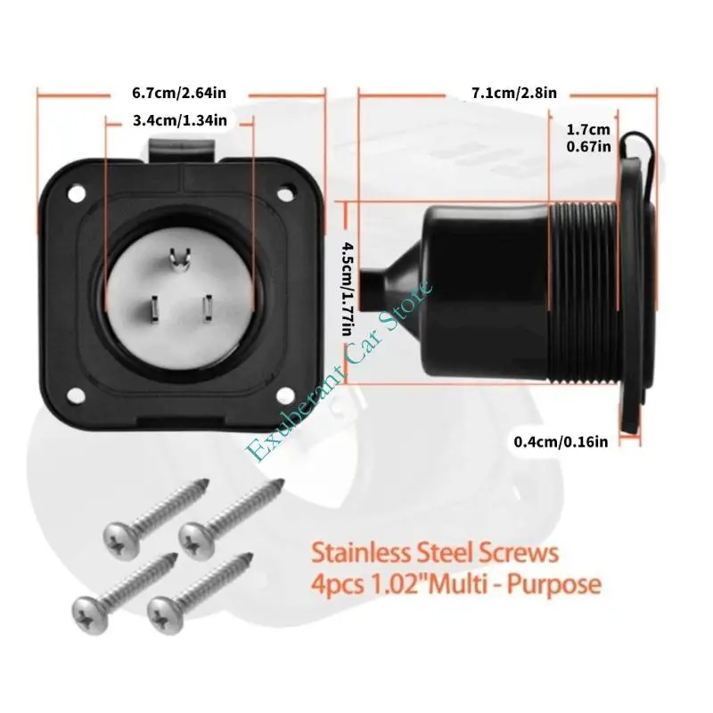 H3CE المعسكر منفذ كهربائي 15A 125V مقاوم للماء للصدمات مقبس الطاقة التكامل الأسطح سلس #6