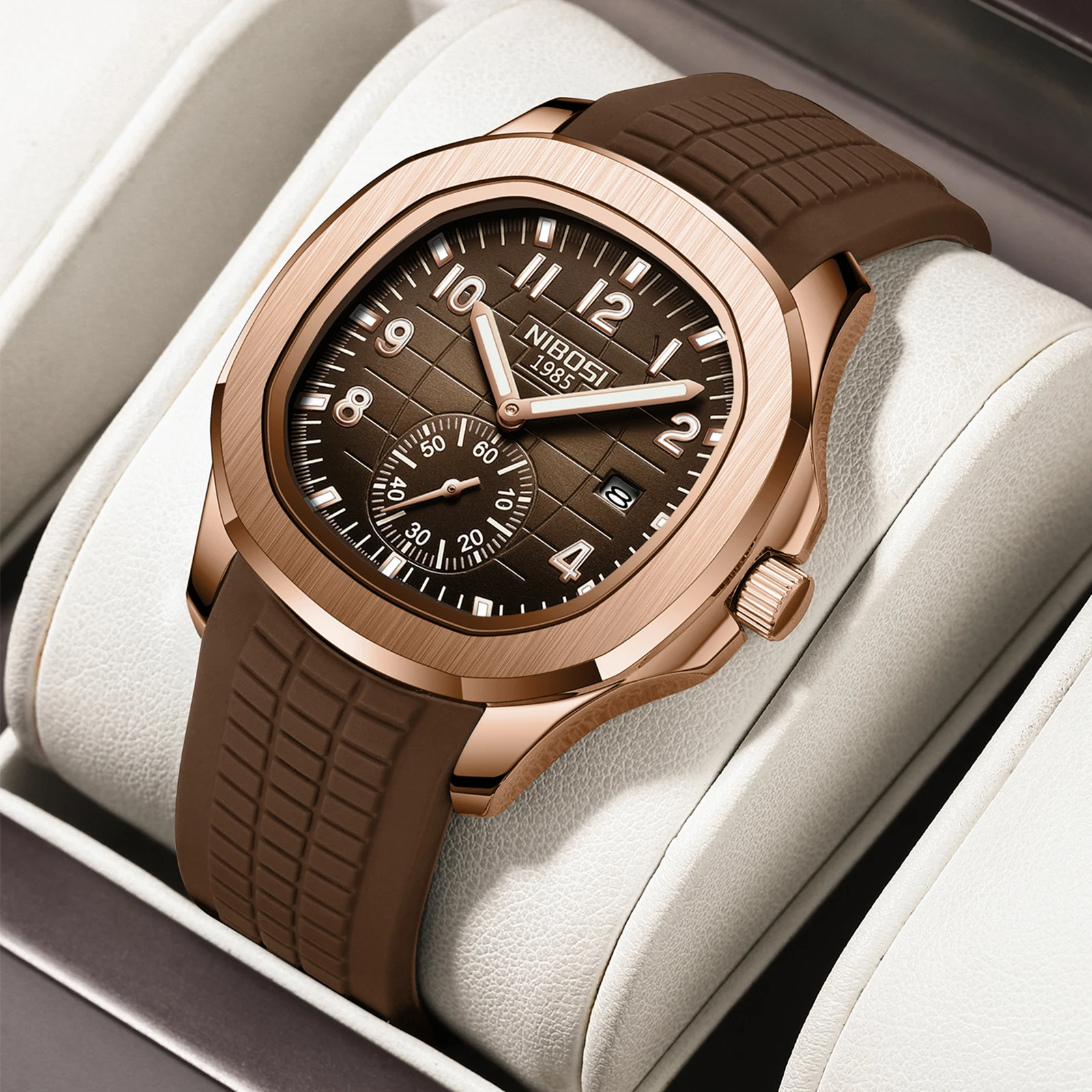 Reloj NIBOSI con fecha automática para Hombre, relojes deportivos de lujo de marca superior para Hombre, relojes de cuarzo AQUANAUT luminosos resistentes al agua para Hombre, Reloj para Hombre