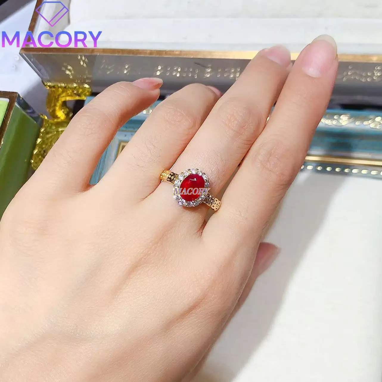 

New sterling silver 925 ruby ring female authenticity certified exquisite jewelry wedding engagement fashion gift