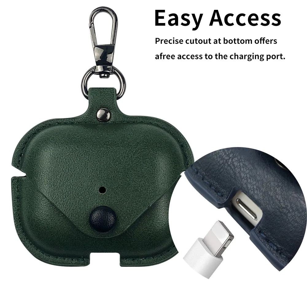 Retro Leather Case for AirPods Pro3 Business Earphone Cases for Apple AirPods Pro3 3rd Generation Cover earphone Shell with Hook - view 5
