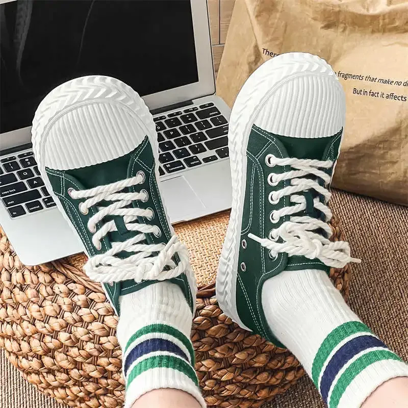 

PU Leather Thick-heeled Black And White Sneakers Tennis Men's White Boot White Shoes Mens Sport Outside Pretty Collection