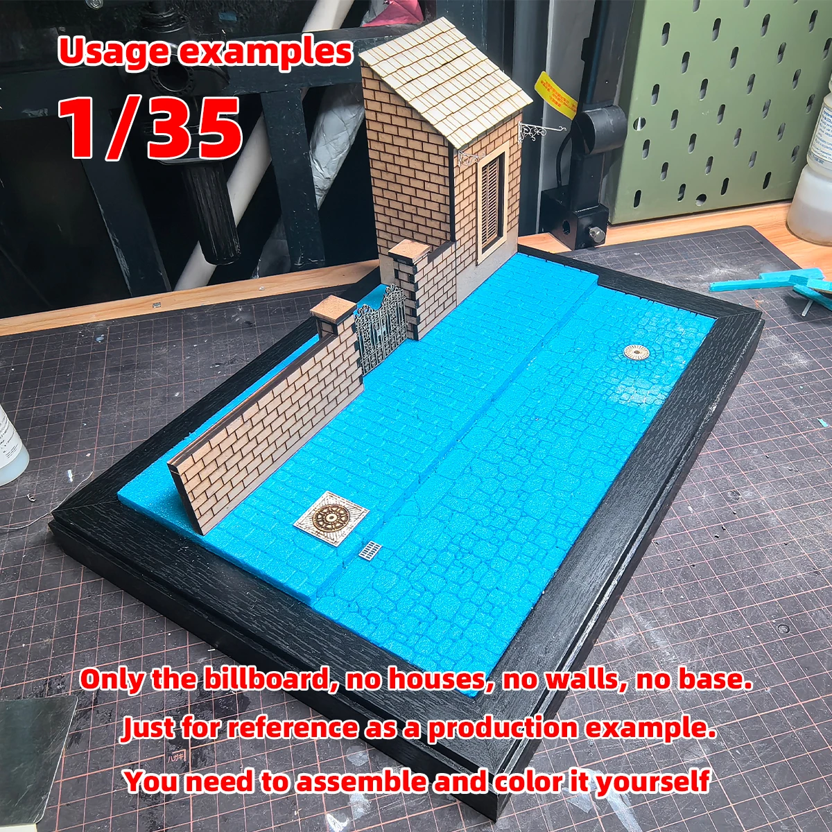 1/35 Scale Model Kit Building Material Metal Manhole Cover Sewer Manhole Cover Drainage Ditch Miniature Diorama Models Suits - view 4