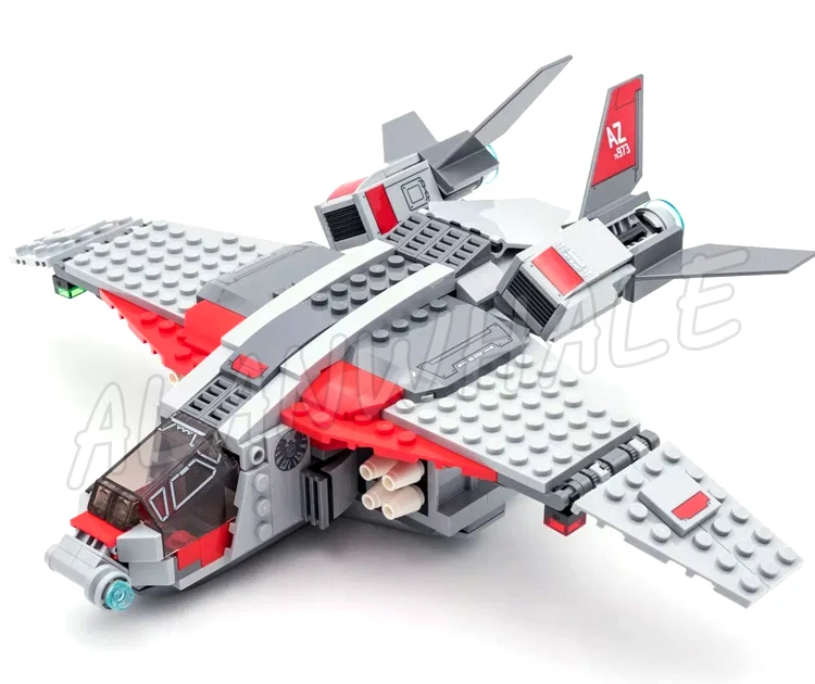 323 Stück Super Fighter Revenger Captain and The Skrull Attack Quinjet Flugzeug 11235 Bausteine Spielzeug kompatibel mit Modell