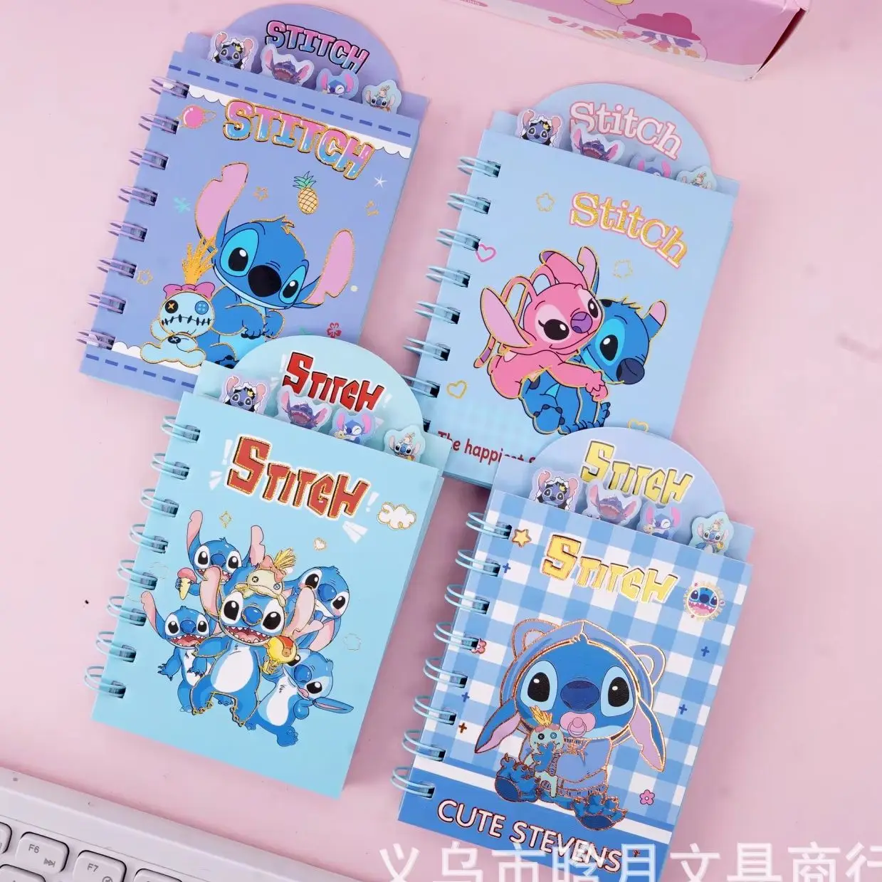conjunto-de-4-pecas-disney-a7-caderno-anime-cartoon-material-escolar-diario-portatil-material-de-escritorio-fashion-caderno-com-espiral-presente-fofo