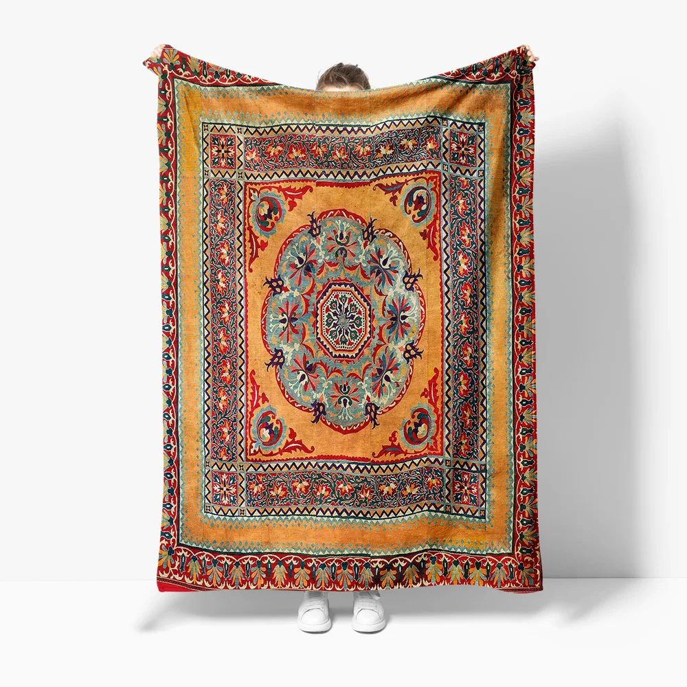 Turkish Kilim Vintage Ethnic Rug Boho Throw Blanket Moroccan Decorative Bed Carpet Cushion Cover Home Decor