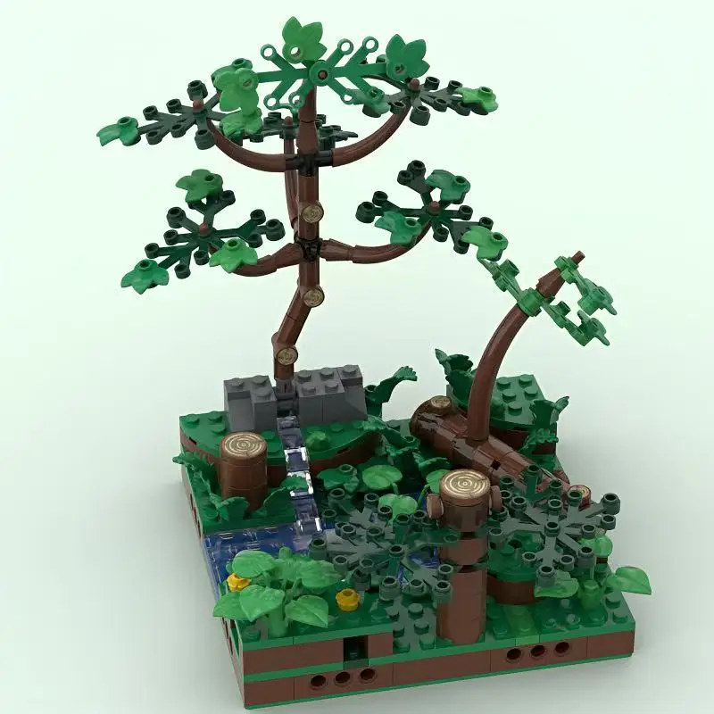 Compatible avec la série d'architecture MOC grenouille arbre jardin fleur forêt bricolage assemblage Festival cadeau ornement petites particules Buildi