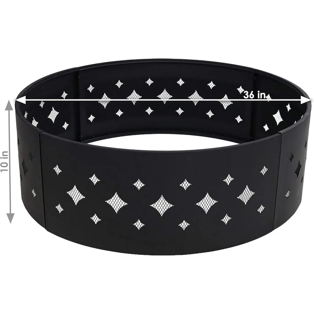 Anel de fogo de aço resistente de diamante de 36 polegadas com Fire Poker