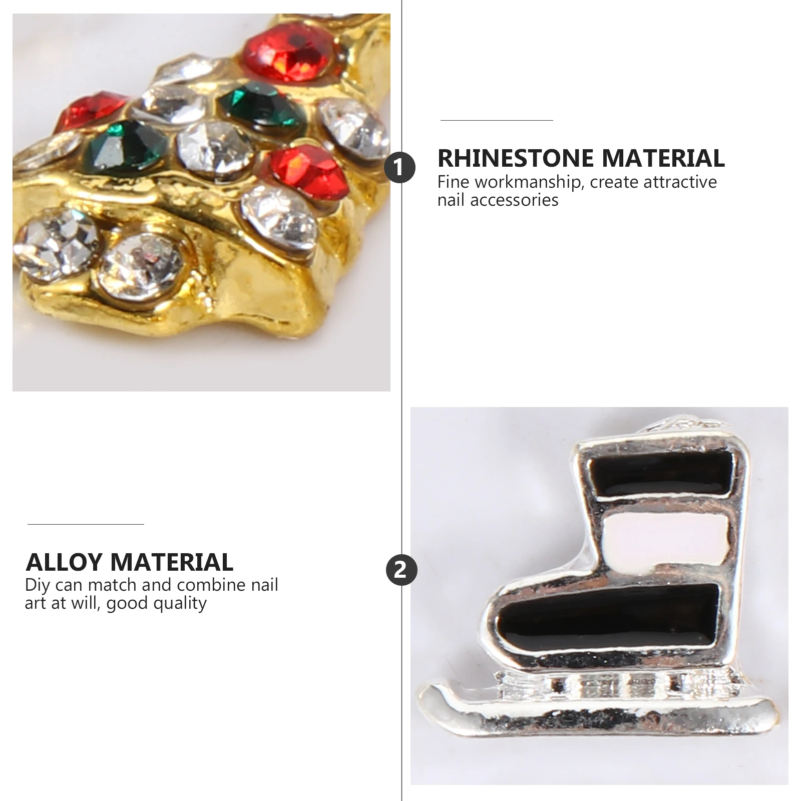 

Christmas Rhinestones Mini Nail Art Charms Colorful Nail Art Decorations Stickers Charms Gifts Supplies Tools