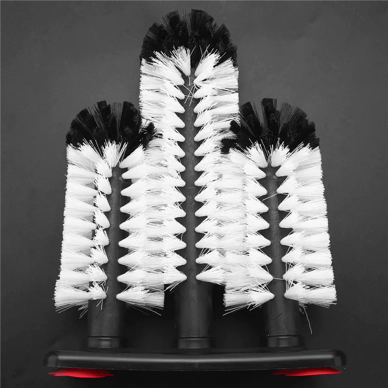 

ABBY-3X Мойка для стекла, 3 щетки, щетки для мытья стекла с присоской, очиститель для стекла для бара, кухонь, бокалов для красного вина, чашек