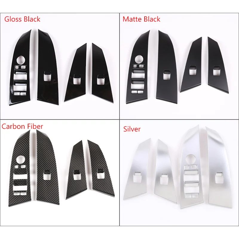 ABS Gloss Black Window Lift Button Switch Panel Cover Frame Trim For BMW 5 Series E60 2004 2005 2006 LHD Interior Car Accessory