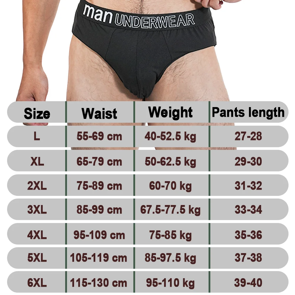 2pcs Fashion Mens Briefs Sexy Triangle Short Panties Simple Male Sports Underwear Everyday Breathable Underpants Large Size 6XL