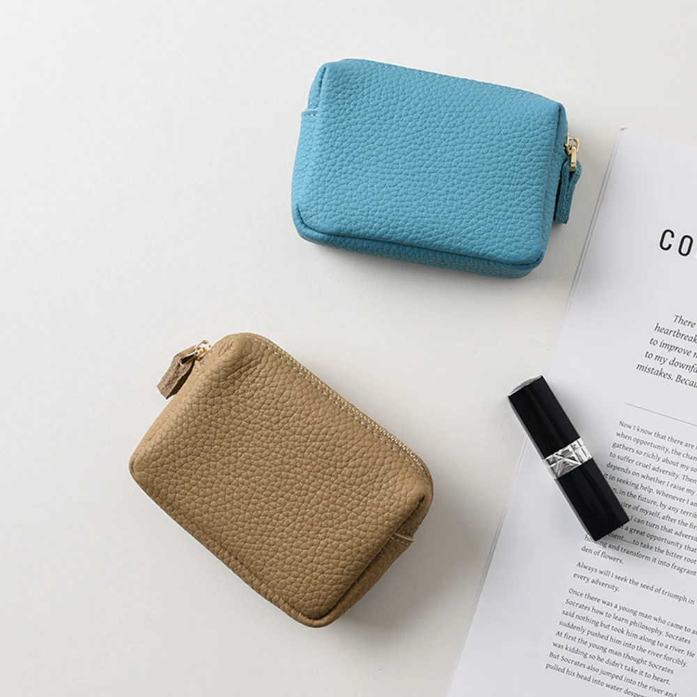 Echtes Leder Quadratische Mini-Geldbörse mit Individuellen Initialen Luxuriöse Damen-Lippenstift-Kosmetiktasche Aufbewahrungstasche Kartenhalter Schlüsselbörse – Detail 10