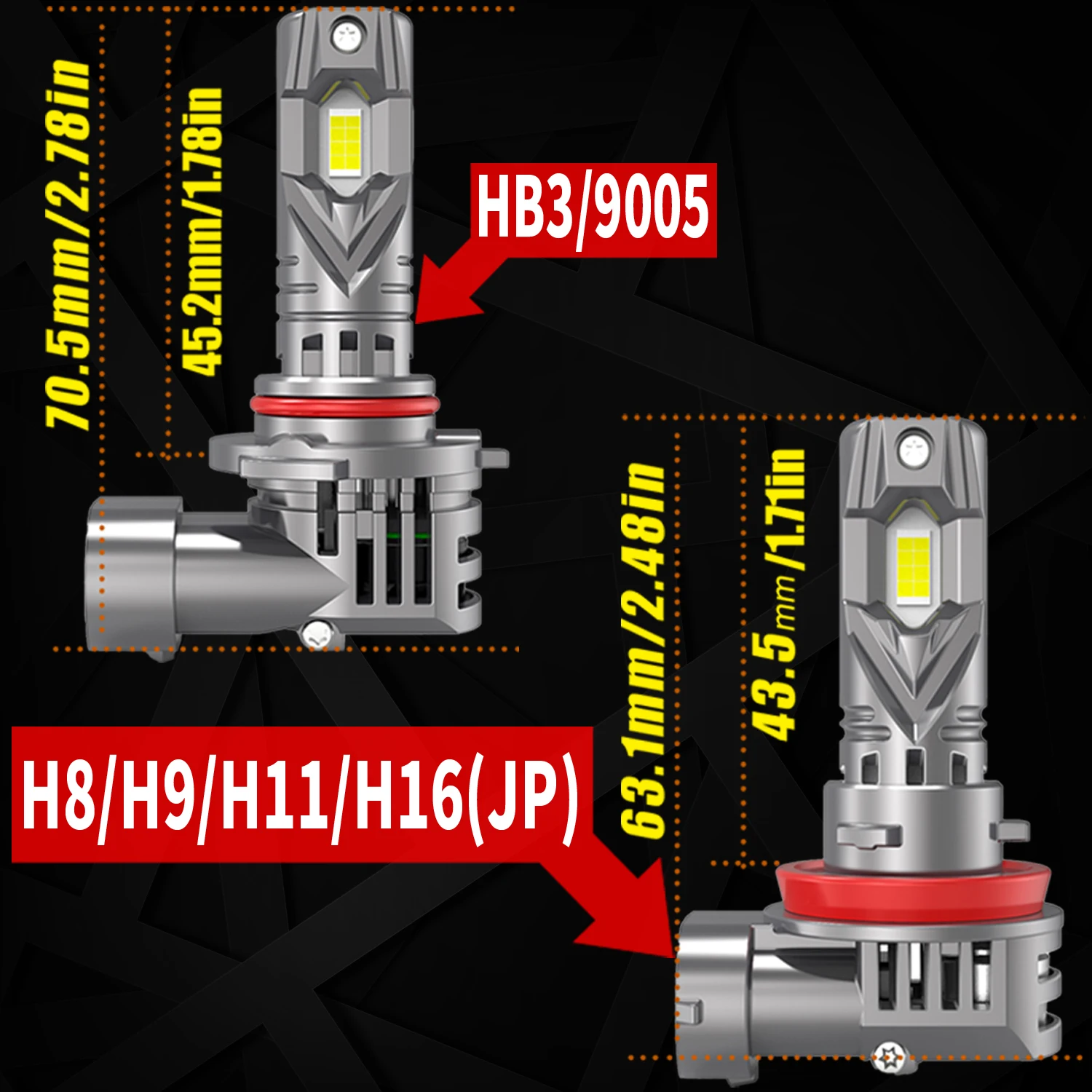 HB3 9005 H8 H11 H16 Led Canbus Headlight 12V 55W H9 Car Fog Bulb White Turbo Diode Lamps For Toyota Hilux Auris Rav4 Verso Prius