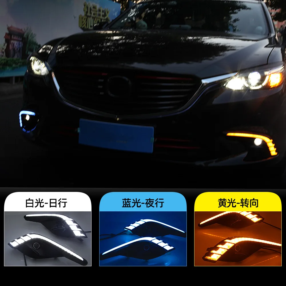 

For Mazda 17-19 Atz daytime running lights, new Atz flowing turn signals, fog lights, daytime running lights