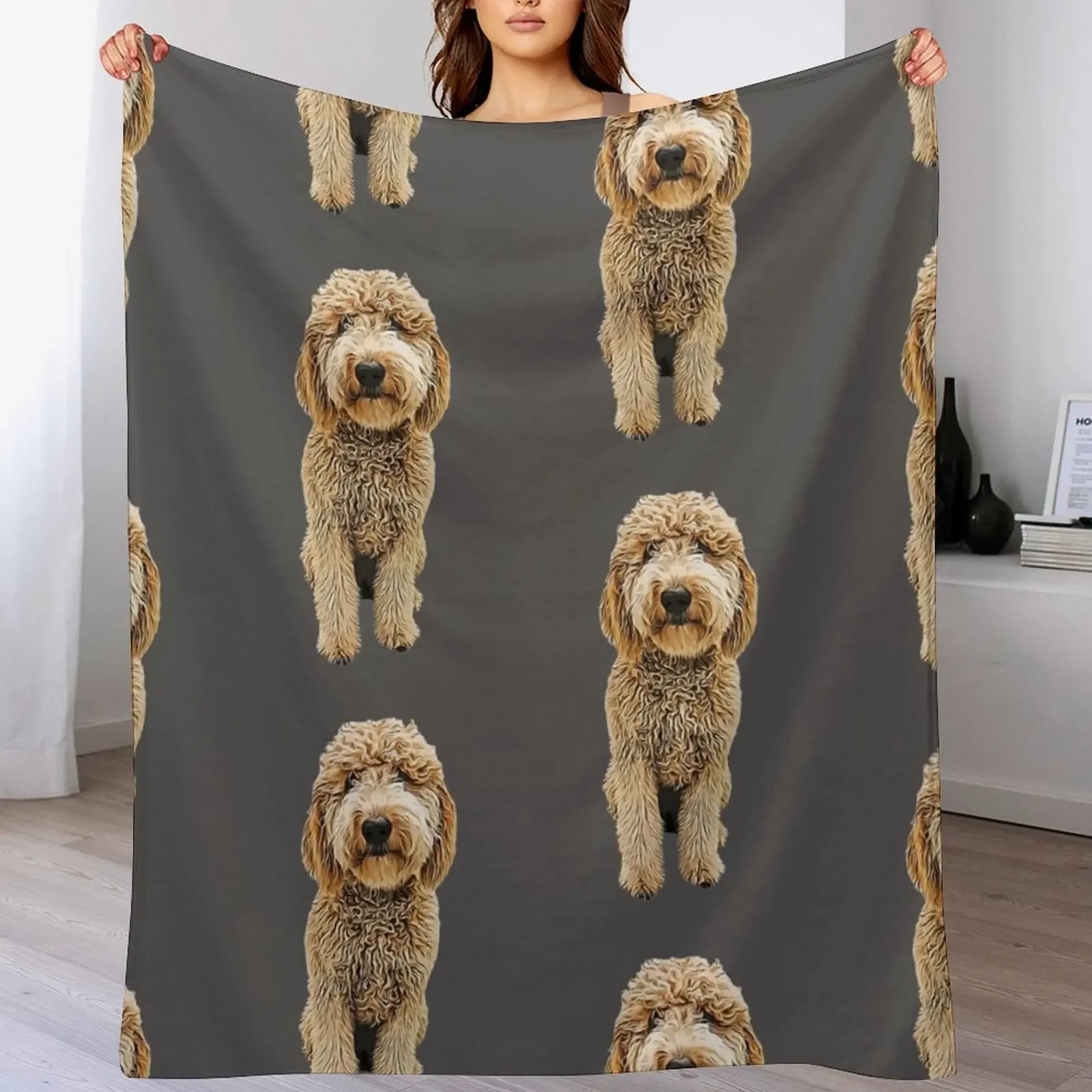 

Labradoodle Golden Doodle Throw Blanket Easy Care Comfortable Blanket for Couch