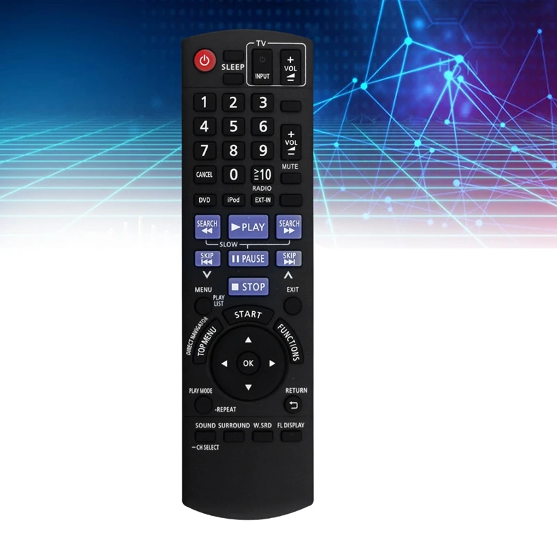 【ГОРЯЧАЯ】Замените N2QAYB 000514   Пульт дистанционного управления для приемника домашнего кинотеатра Panasonic SC-PT480 SCPT480 SAPT480P SA-PT480 SC-PT480P-K SAP-T480P