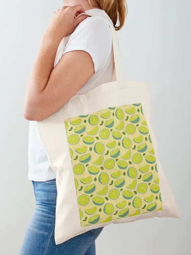 

Limes, Mint and Salt Pattern Tote Bag canvas shopping bag Reusable bags personalized tote bag Shopper