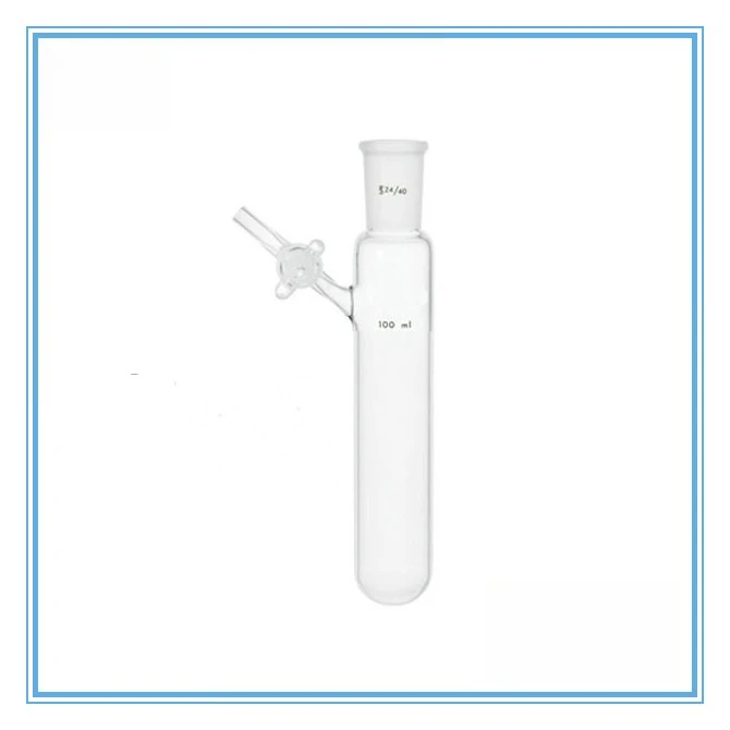 Laboratory Grinding Mouth Transparent Reaction Tube Tetrafluoro-Section Door Schlenk Tube Chemistry Supplies 10-250ml e