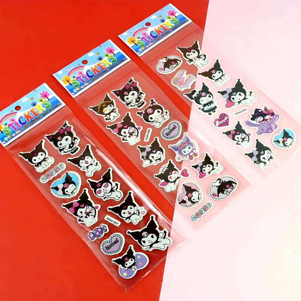 12 個かわいいサンリオバブルステッカーかわいい女の子子供漫画装飾デカールクロミマイメロディ 3D ふっくらバルクステッカーおもちゃギフト
