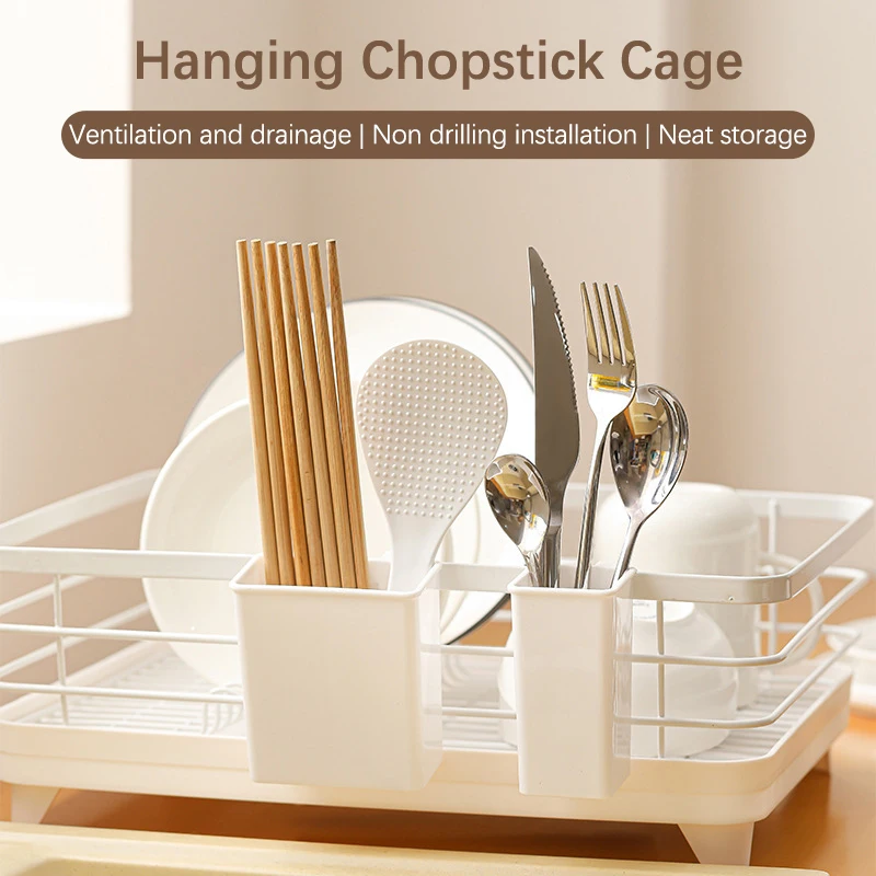 Tableware Tube Hanging Organizer Metal Kitchen Accessories Cutlery Holder Spoon Fork Chopsticks Tableware Draining Rack Kitchen