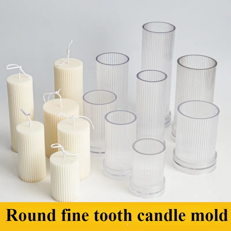 DIY Pinstripe Cylindrical Candle Mold 3D Flat Top Cylindrical Candle Making Supplies Acrylic Pc Plastic Mold Jar Home Decor Gift