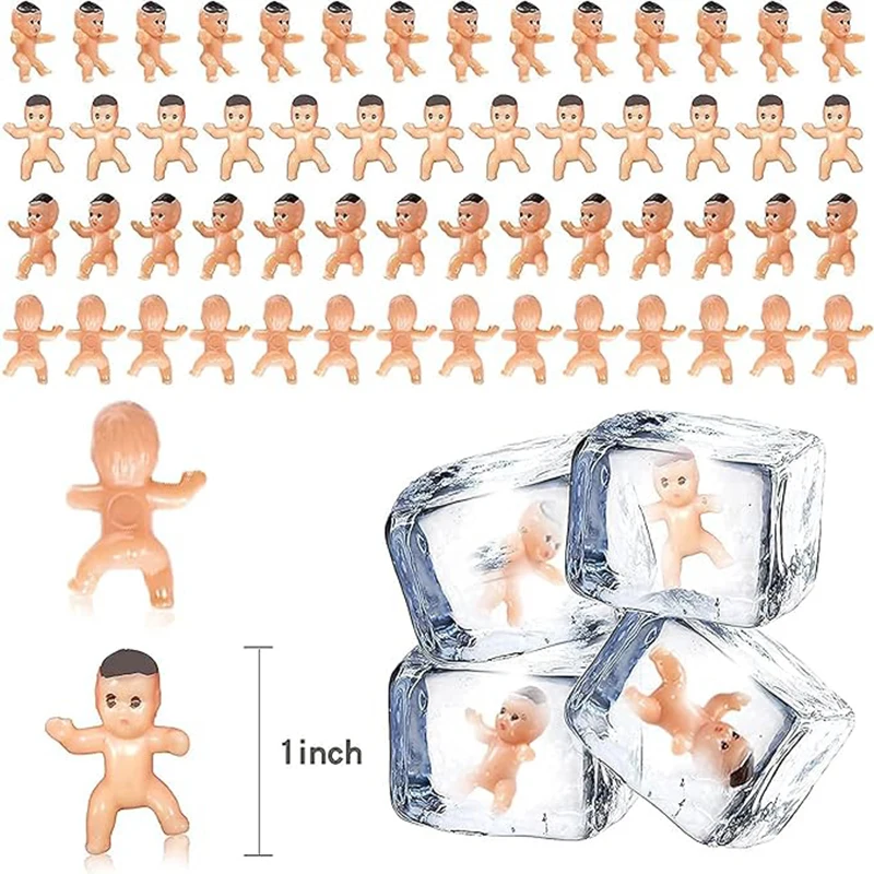 180Pcs Plastic Mini Babies Baby Shower Party Decorations 1inch Baby Doll Ice Cube Game Baby Shower Birthday Party Favors