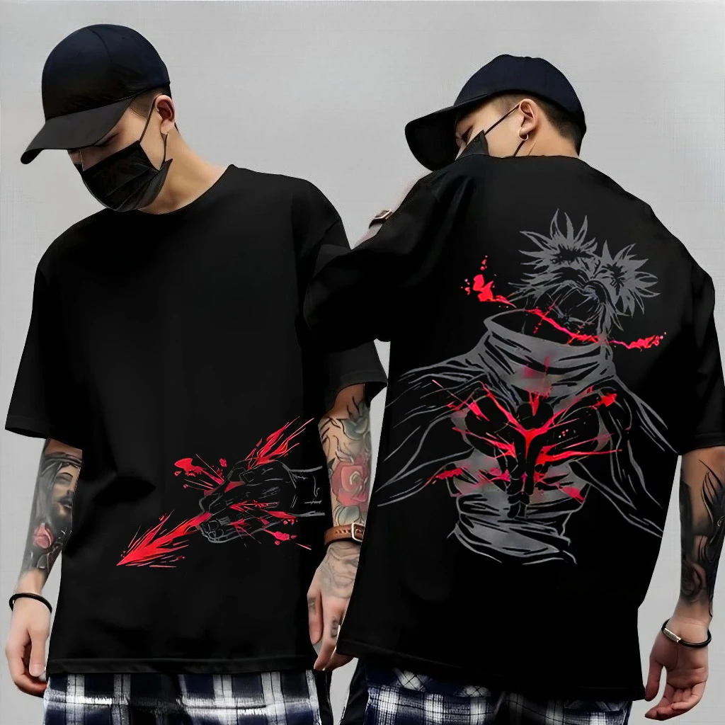 Gojo Satoru Jujutsu Kaisen Print Short Sleeves T-shirt Cotton Kid Clothes Funny Round Neck Harajuku Y2K New Arrival Tee Tops